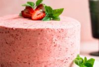 Aromatic Strawberry Basil Cake with Strawberry Buttercream