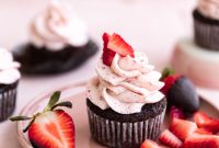 Heavenly Chocolate Strawberry Cupcakes