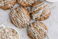 Tangy Cream Cheese Glazed White Chocolate Oatmeal Cookies