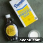 Ingredients for a maple glaze