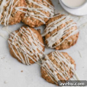 Instant Cream Cheese Glaze Perfection 2 White chocolate oatmeal cookies.