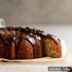 Effortless Chocolate Glaze 2 A banana chocolate chip bundt cake with chocolate glaze.