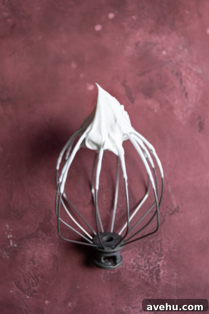 Velvet Chocolate Mousse Cake No Gelatin Needed 9 A whip with stiff peaks.