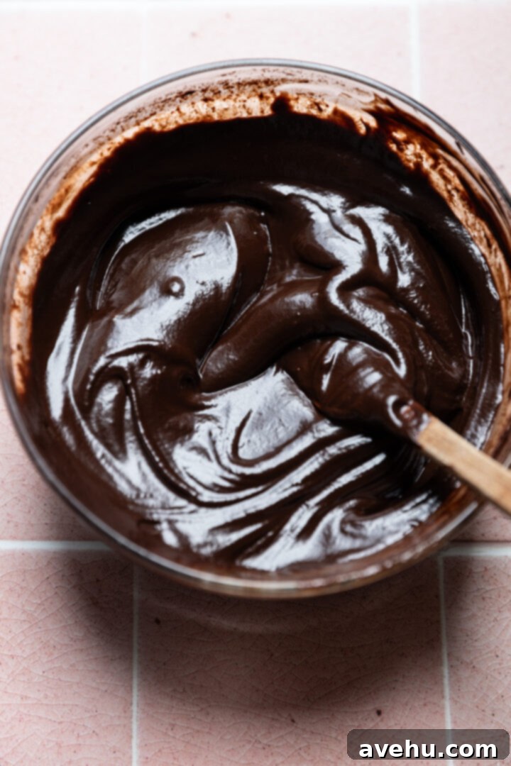 Foolproof S'mores Pie with Decadent Chocolate 7 A bowl of ganache.