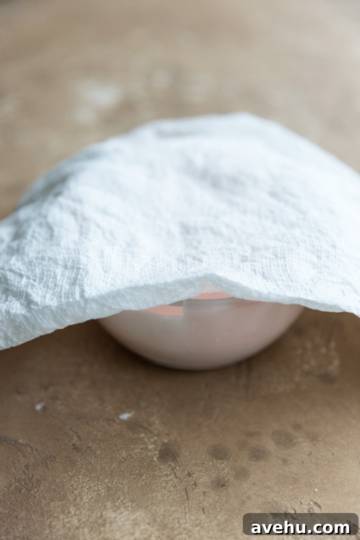 Quick Royal Icing Without Meringue Powder 11 A bowl of icing with a damp paper towel on top.