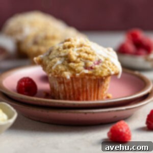 Luminous Lemon Raspberry Muffins 12 A lemon raspberry muffin on 2 pink stacked plates.