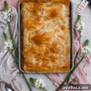 2018 Saveur Blog Awards Peach Slab Pie 11 Peach slab pie made with filo dough on a sheet tray