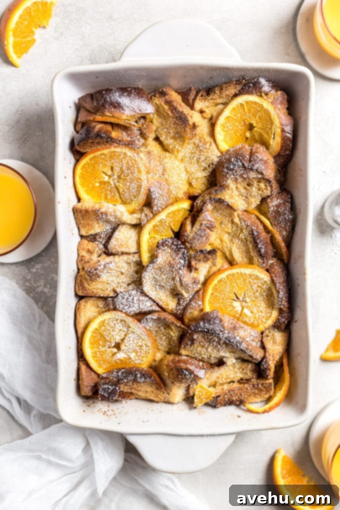 Overnight Golden Challah French Toast Bake 5 Confectioners sugar topped challah French toast casserole