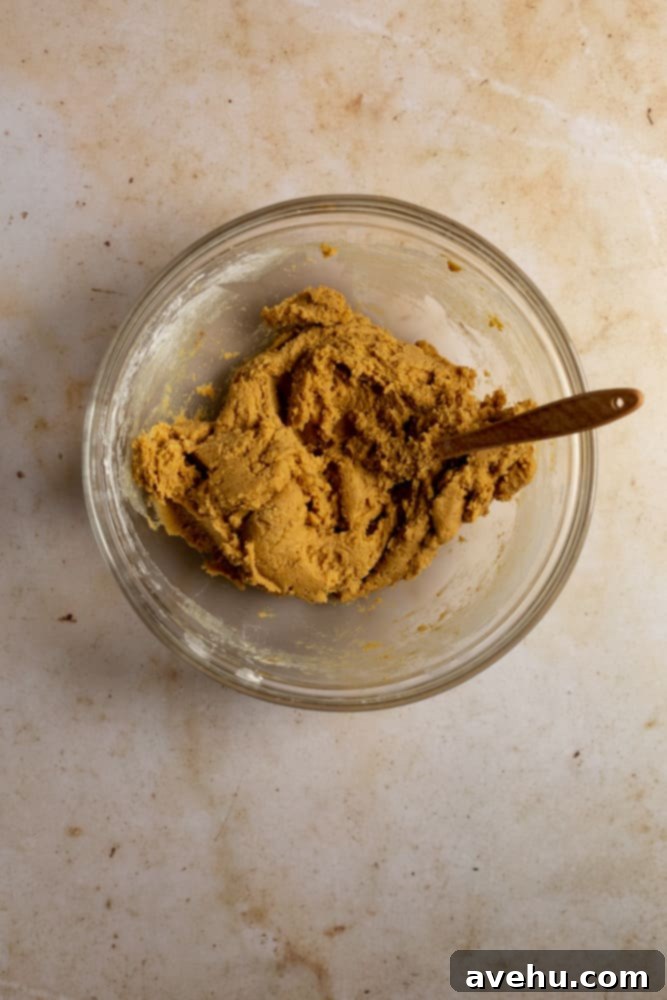 Thin and Crispy Gingersnaps Ready in 25 Minutes 5 Finished gingersnap batter in a glass bowl