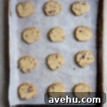 Cloudlike Cranberry Shortbread Delights 16 Baked cranberry orange shortbread cookies cooling on a parchment-lined baking sheet.