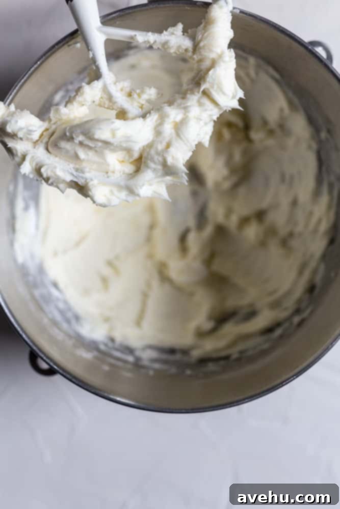 Quick Coffee Buttercream in 5 Minutes 5 Whipped butter and confectioners sugar in a steel mixing bowl
