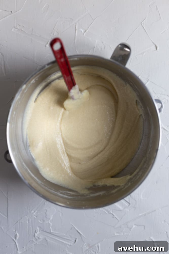 Lush Berry Chantilly Layers 2 Chantilly cake batter in a mixing bowl