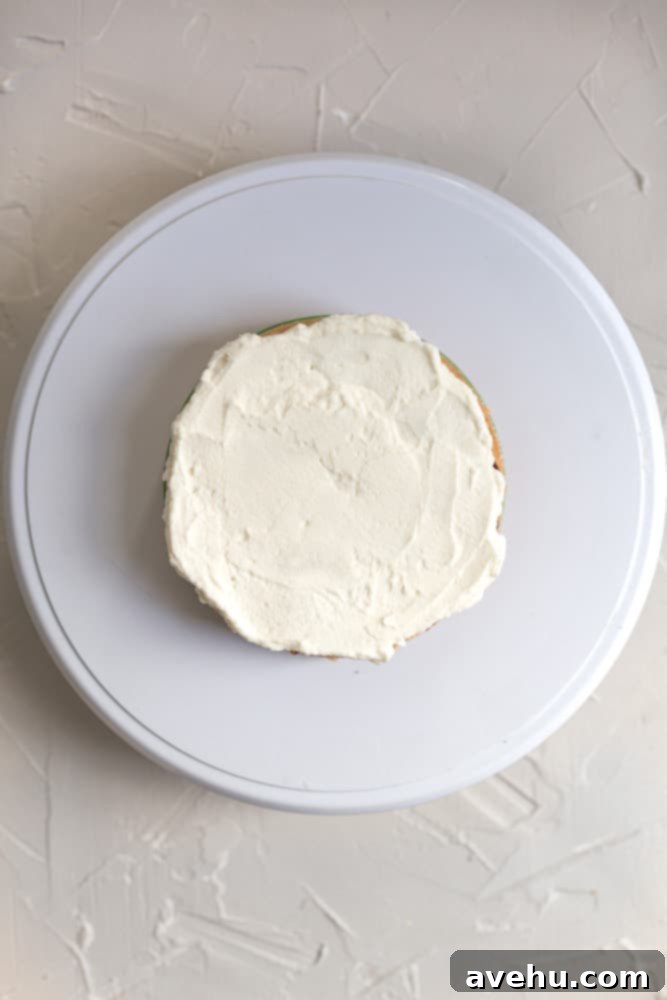 Lush Berry Chantilly Layers 6 Mascarpone Chantilly cream spread on top of a cake layer