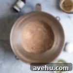 Dry ingredients whisked together in a mixing bowl