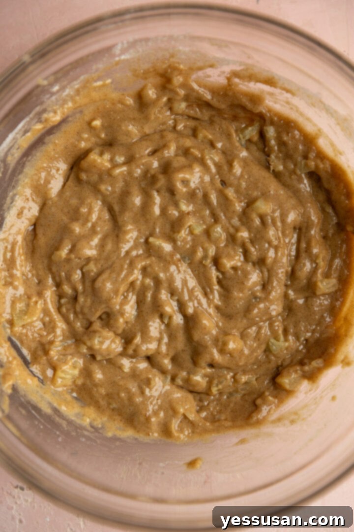 Pineapple-Packed Carrot Cupcake Delights 5 Batter mixed together for carrot cake cupcakes.